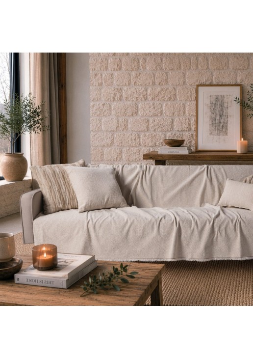 Ριχτάρι Dayton 01 Ivory - Τριθέσιο 180x300cm TEORAN