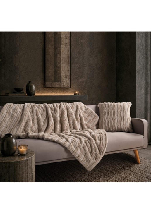Διακοσμητικό Ριχτάρι Tiger 02 Beige - 130 x 170 cm TEORAN