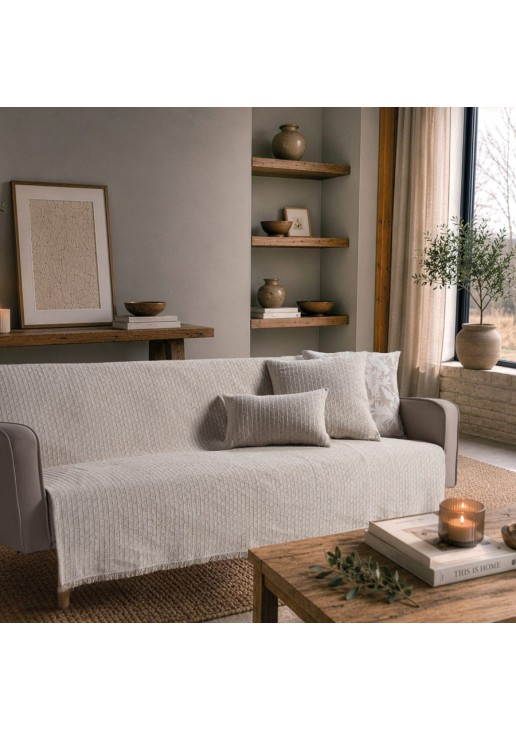 Ριχτάρι Joliet 01 Ivory Pearl - Τριθέσιο 180x300cm TEORAN