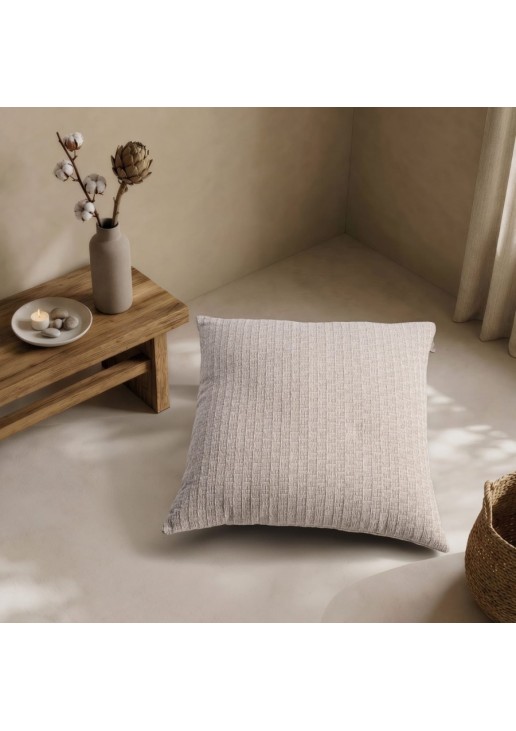 Μαξιλαροθήκη Joliet 01 Ivory Pearl - 65x65cm δαπέδου με γέμιση TEORAN