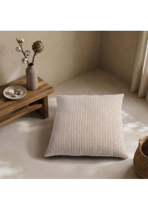 Μαξιλαροθήκη Joliet 02 Sand - 65x65cm δαπέδου με γέμιση TEORAN