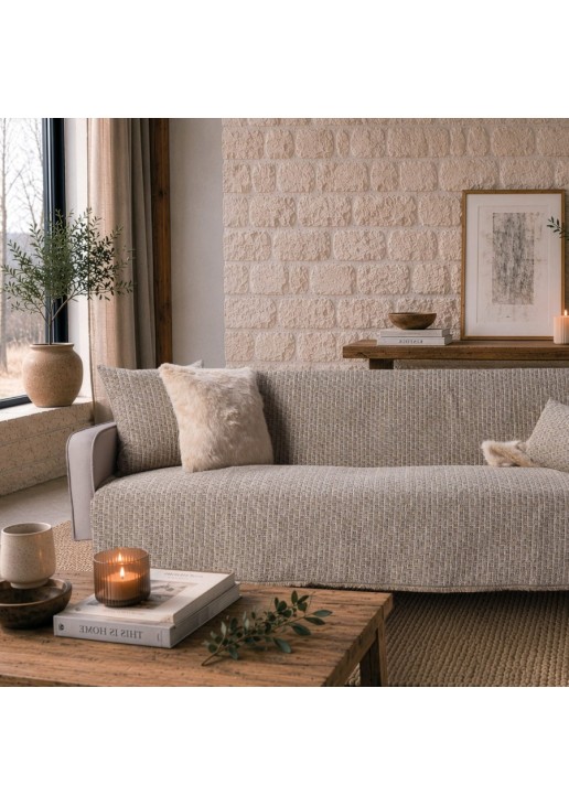 Ριχτάρι Joliet 08 khaki - Τετραθέσιο 180x350cm TEORAN