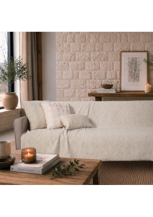 Ριχτάρι Kent 01 Ivory Cream - Μονοθέσιο 180x150cm TEORAN