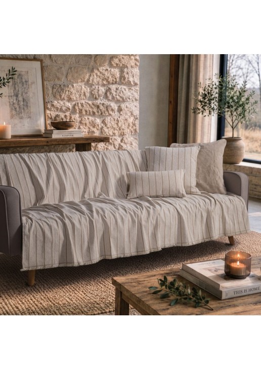 Ριχτάρι Macon 01 Natural Beige - Μονοθέσιο 180x150cm TEORAN