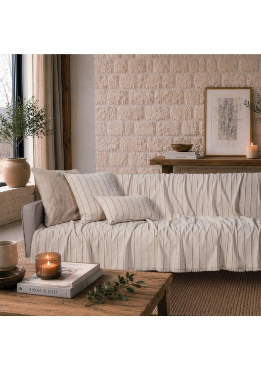 Ριχτάρι Macon 01 Natural Beige - Μονοθέσιο 180x150cm TEORAN