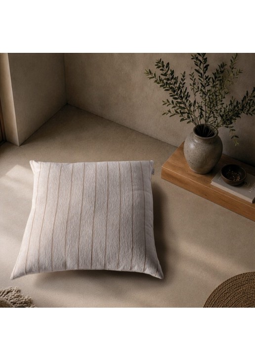 Μαξιλαροθήκη Macon 01 Natural Beige - 50x50cm με γέμιση TEORAN