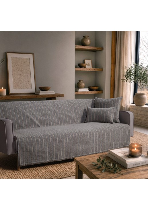 Ριχτάρι Macon 11 Charcoal Grey - Τετραθέσιο 180x350cm TEORAN