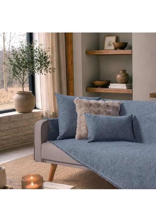 Ριχτάρι Norman 04 Denim Blue - Μονοθέσιο 180x150cm TEORAN