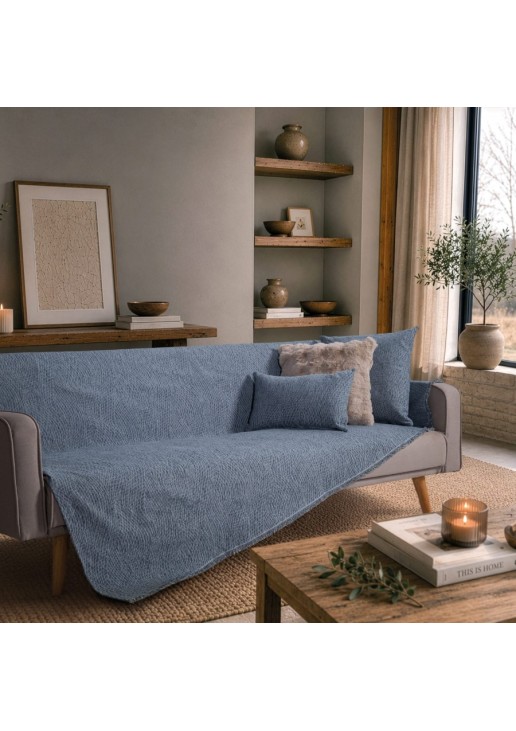 Ριχτάρι Norman 04 Denim Blue - Μονοθέσιο 180x150cm TEORAN