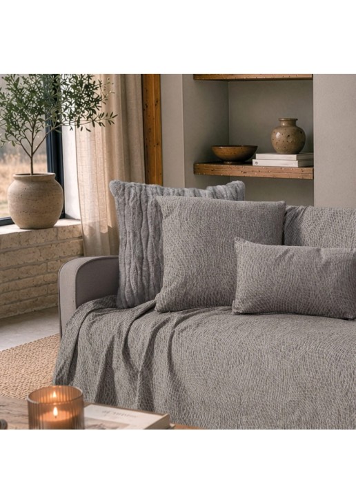 Ριχτάρι Norman 11 Grey - Τριθέσιο 180x300cm TEORAN