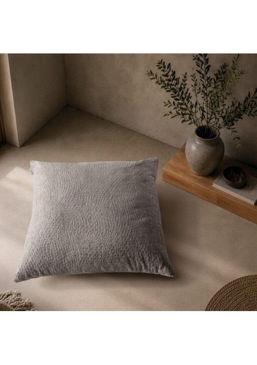 Μαξιλαροθήκη Norman 11 Grey - 65x65cm δαπέδου με γέμιση TEORAN