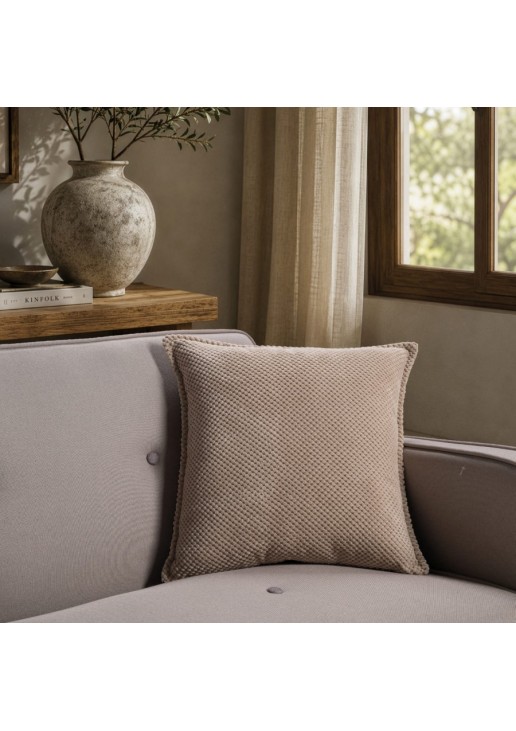Μαξιλαροθήκη Αδιάβροχη Pearl 02 Beige - 45x45cm με γέμιση TEORAN