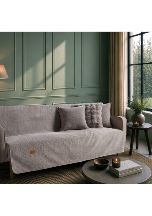 Ριχτάρι Αντιολισθητικό Αδιάβροχο Pearl 11 Grey - Μονοθέσιο 180x150cm TEORAN