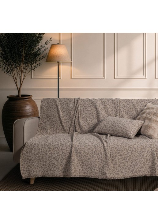 Ριχτάρι Pearland 03 Natural Taupe - Μονοθέσιο 180x150cm TEORAN