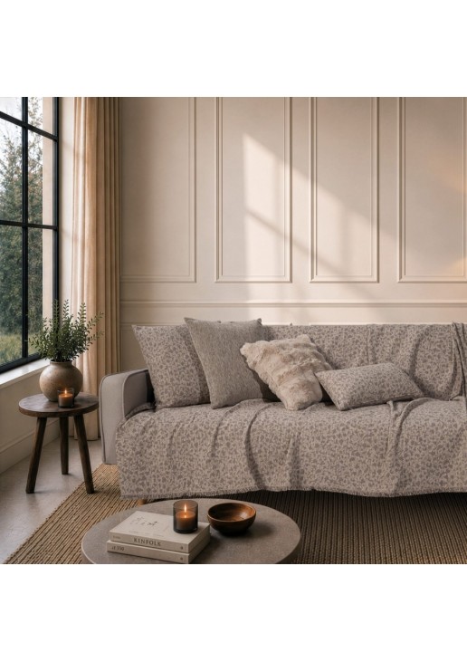 Ριχτάρι Pearland 03 Natural Taupe - Μονοθέσιο 180x150cm TEORAN