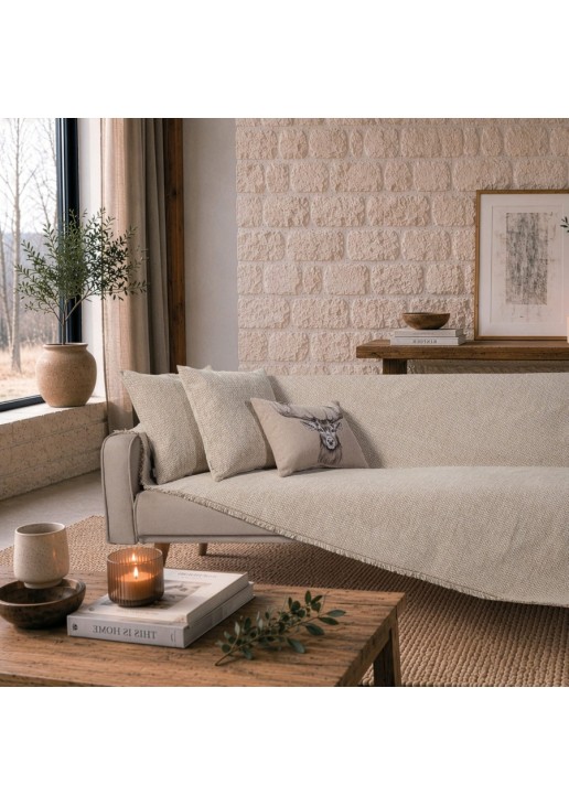 Ριχτάρι Utah 01 Beige - Μονοθέσιο 180x150cm TEORAN